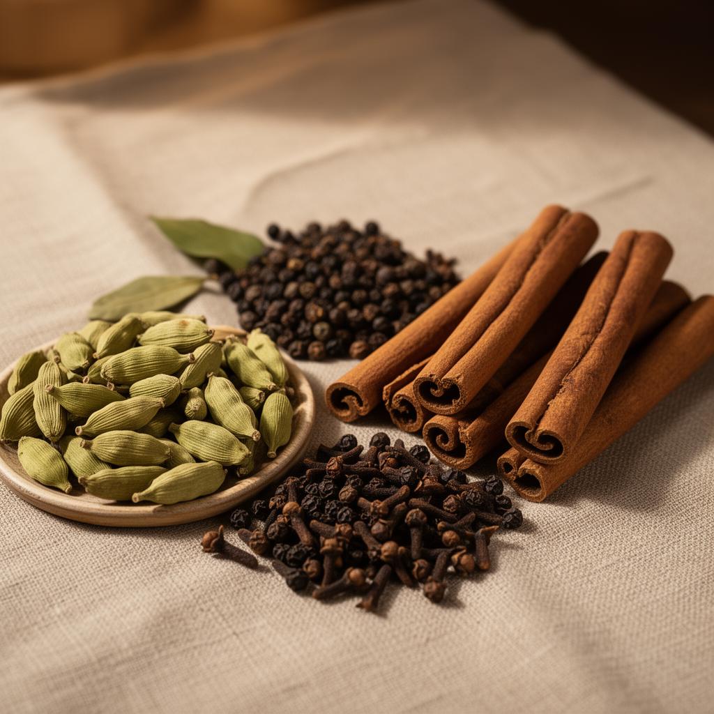 Kerala spice garden — cardamom, cinnamon, turmeric