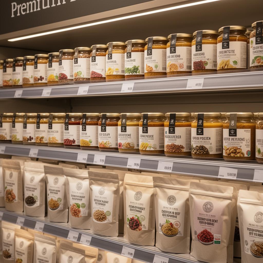 Premium European boutique grocery and beauty shelf
